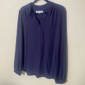 Dark blue sheer loft blouse size medium